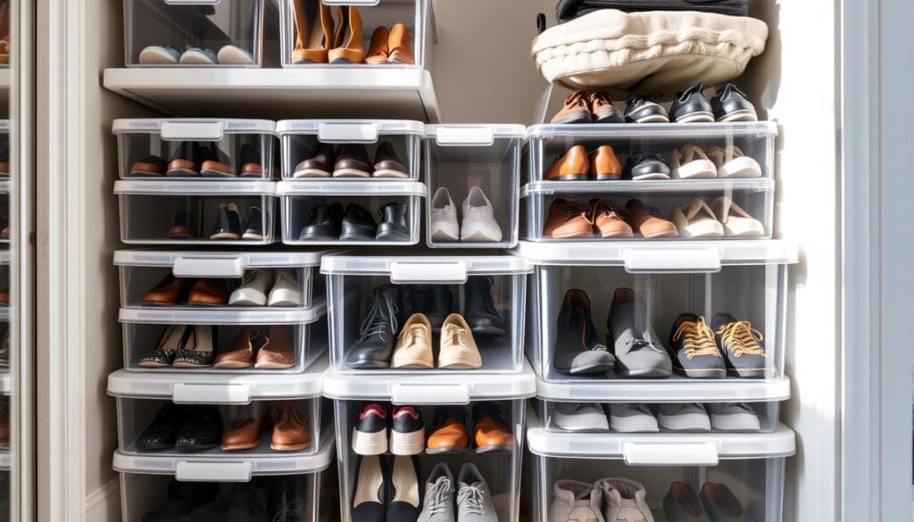 clear shoe storage containers